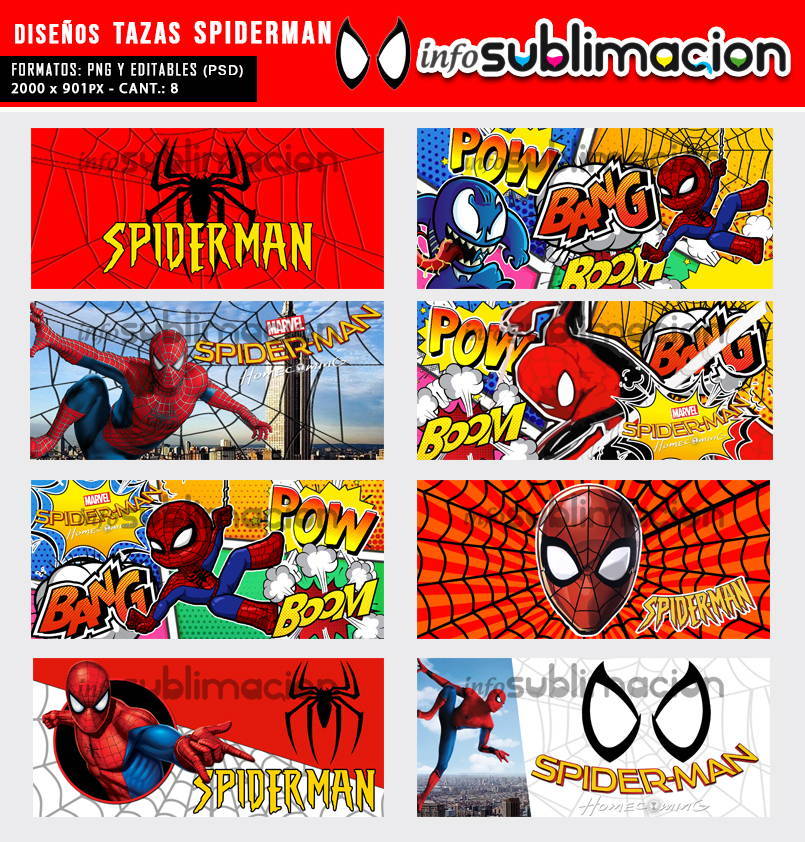 diseños tazas spiderman